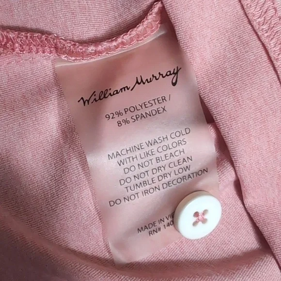 William Murray Golf Polo Size XXL In Pink Performance Stretch Plaid Sleeve - Picture 8 of 10